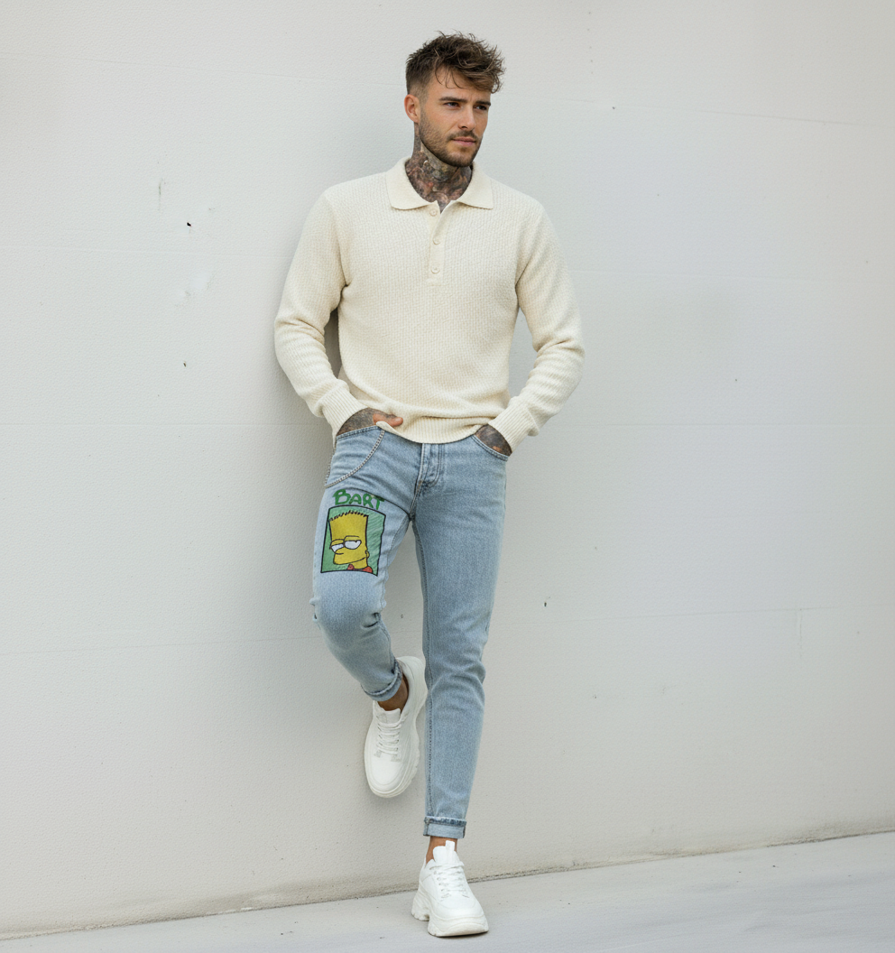 JEANS - HAMEN - DIPINTO A MANO -  ART. BART