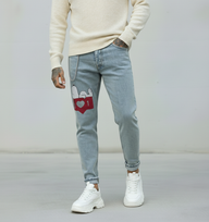 JEANS - HAMEN - DIPINTO A MANO -  ART. SNOOPY