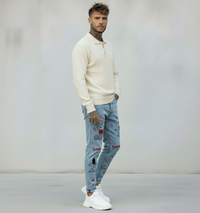 JEANS - HAMEN - DIPINTO A MANO -  ART. SNOOPY LOVE