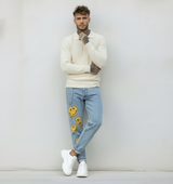 JEANS - HAMEN - DIPINTO A MANO -  ART. SMILE 10