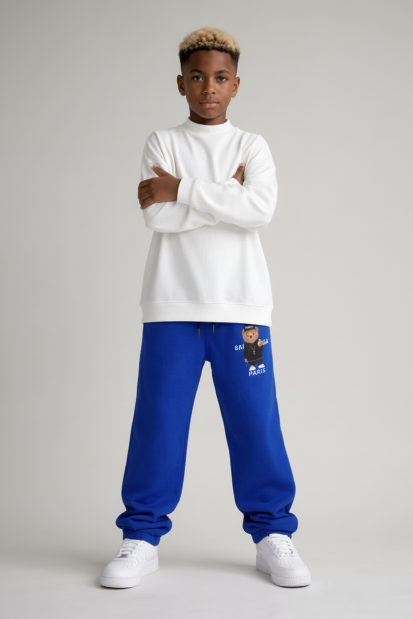 PANTALONE DI TUTA BAMBINO OVER  PIU' COLORI - STAMPA ORSO  - HAMEN - ART. ORSO