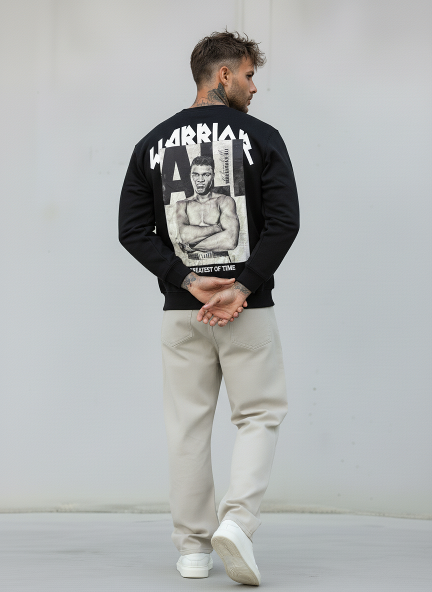 FELPA GIROCOLLO MUHAMMAD ALI - E. - ART. WARRIOR - COL. NERO