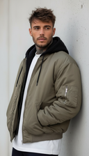 BOMBER CON CAPPUCCIO RIMOVIBILE - CATCH - ART. 24CK-024 - COL. KHAKI