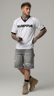 T-SHIRT OVER UOMO AUTHENTIC SANSO - KAPPA - ART. 352288W- COL . WHITE  BLACK