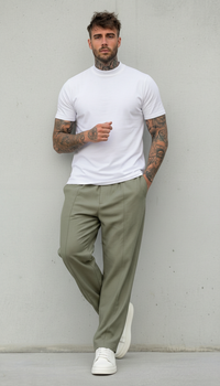PANTALONI REGULAR -FIT CON VITA ELASTICA  E PIEGHE - IMPERIAL - ART. PE6HLCX