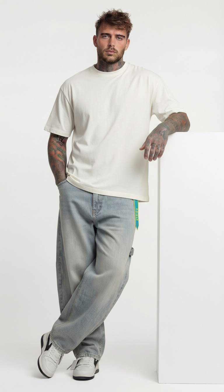 T-SHIRT GIROCOLLO - NEW JOB BRAND - ART. 8204 - COL. BIANCO