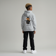 FELPA OVER BAMBINO CON CAPPUCCIO BOXY FIT OVER -  ORSO  PIU' COLORI - HAMEN