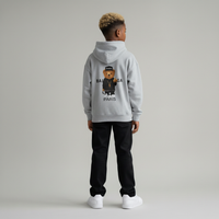 FELPA OVER BAMBINO CON CAPPUCCIO BOXY FIT OVER -  ORSO  PIU' COLORI - HAMEN