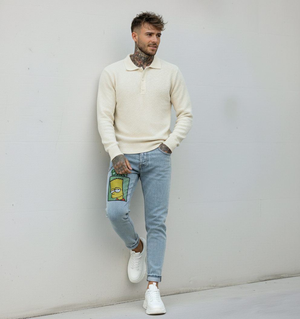 JEANS - HAMEN - DIPINTO A MANO -  ART. BART