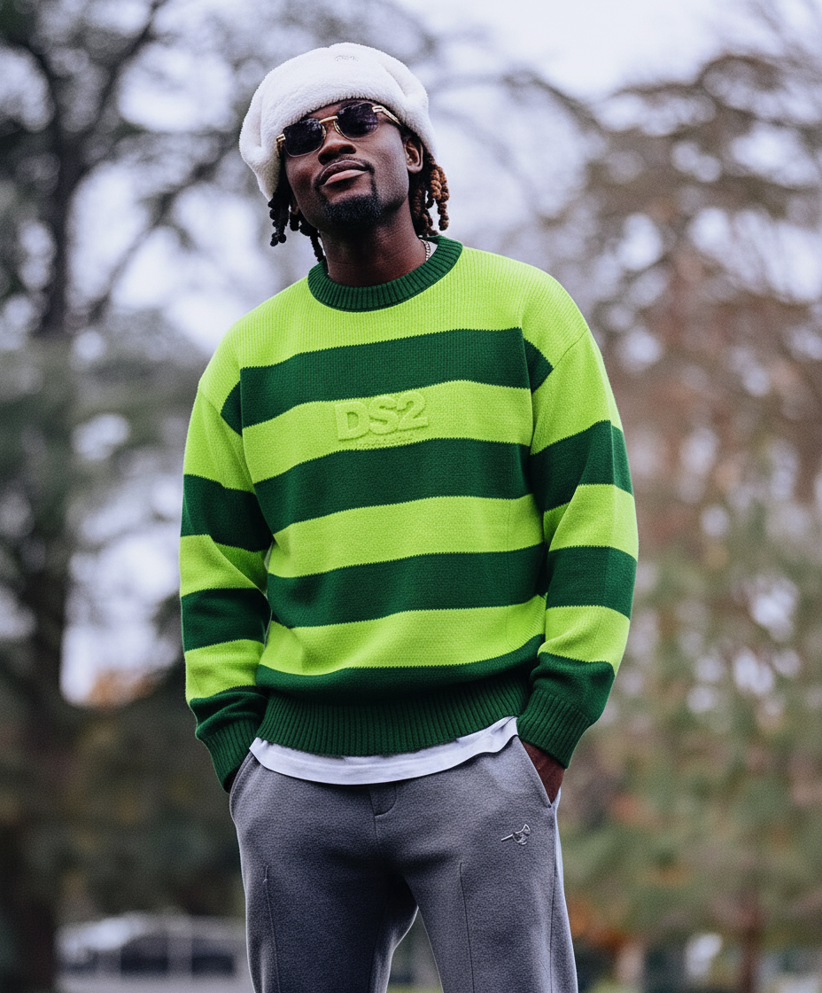 MAGLIONCINO A RIGHE - DS2 - ART. FW252119 - COL. VERDE