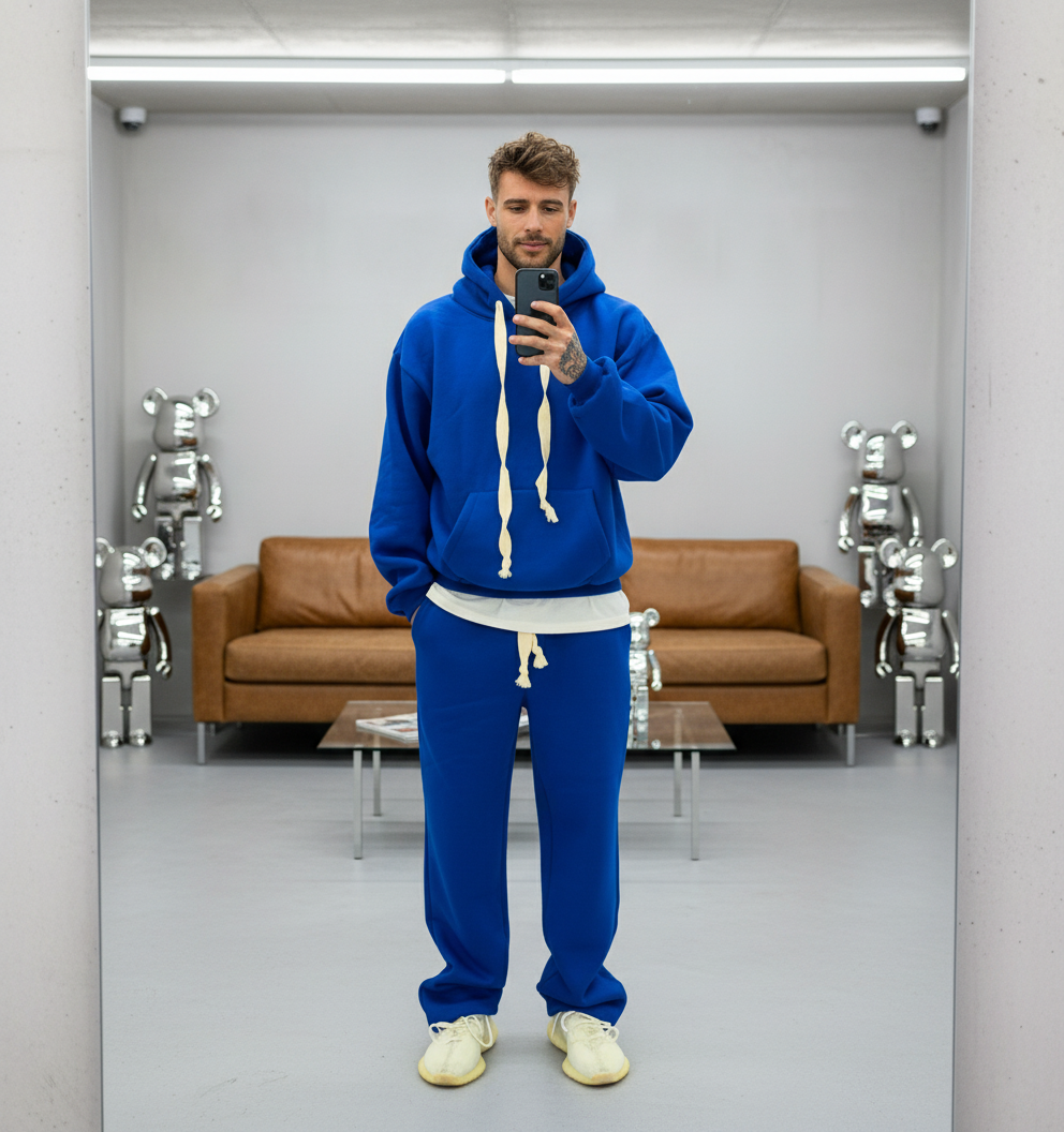 COMPLETO FELPA + PANTALONE TUTA - HAMEN - ART. TOMA - COL. BLU ROYAL