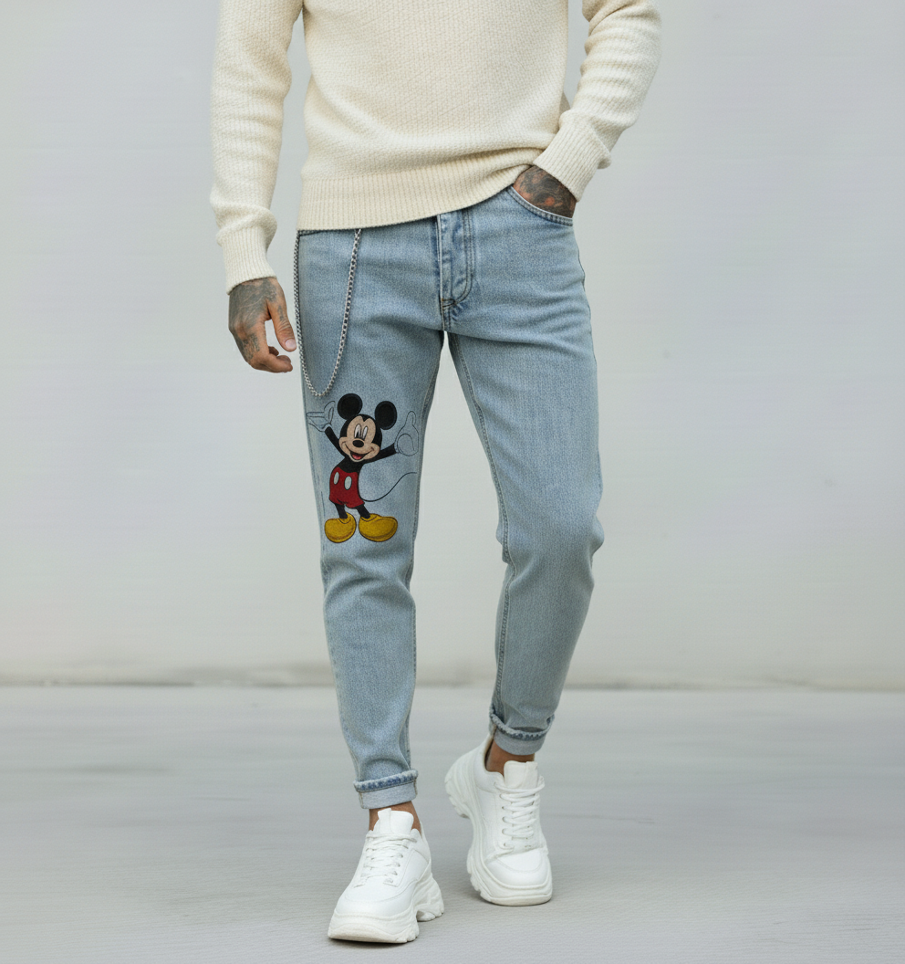 JEANS - HAMEN - DIPINTO A MANO -  ART. TOPOLINO 2