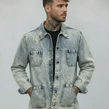 GIACCA CAMICIA JEANS - BERNA - ART. 21013430 - COL. DENIM ROTTURE