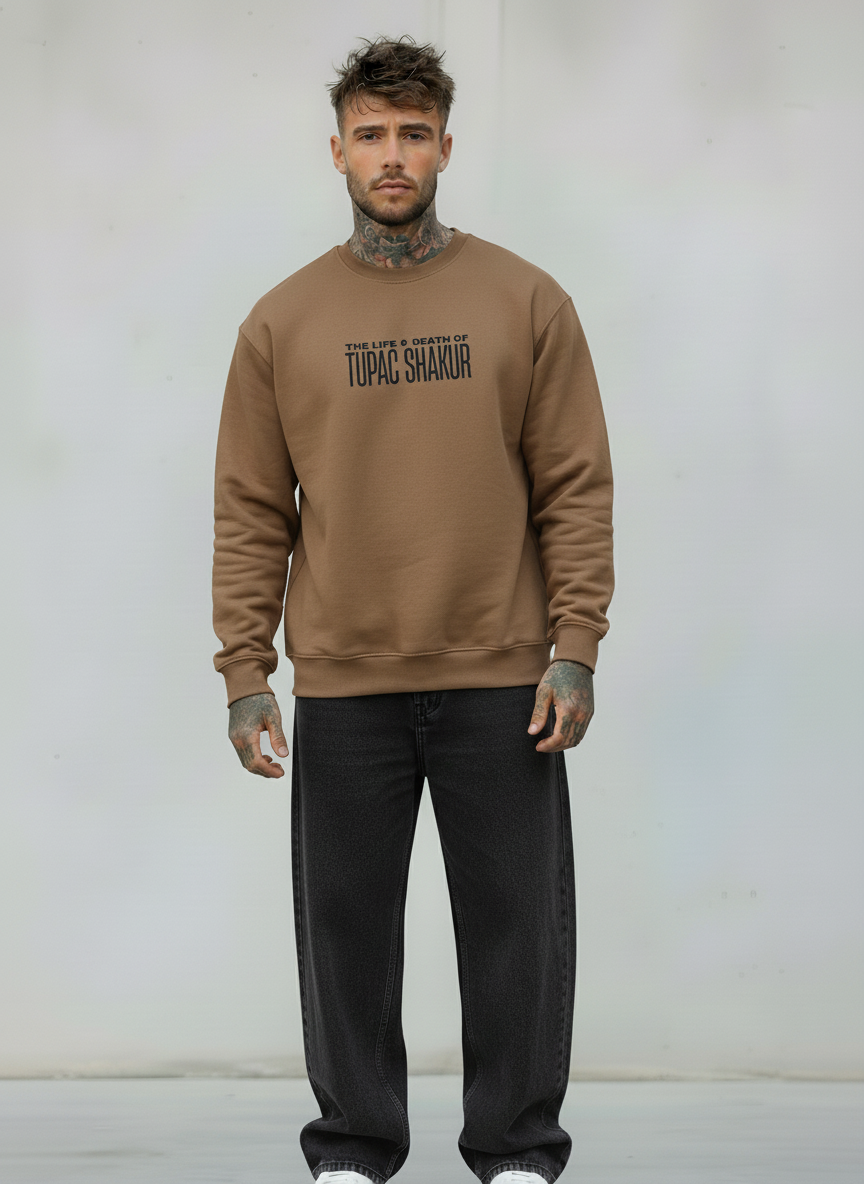 FELPA GIROCOLLO 2PAC - E. - ART. TUPAC SHAKUR  COL. CAMMELLO