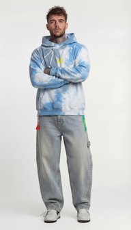 FELPA CON CAPPUCCIO  OBLO' PIU' TIE DYE    - BERNA - ART. 261066 - 89