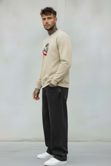 FELPA GIROCOLLO JOKER - E. - ART. WHY SO SERIOUS - COL. BEIGE