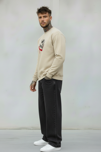 FELPA GIROCOLLO JOKER - E. - ART. WHY SO SERIOUS - COL. BEIGE