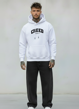 FELPA CON CAPPUCCIO MUHAMMAD ALI - E. - ART. CREED - COL. BIANCO