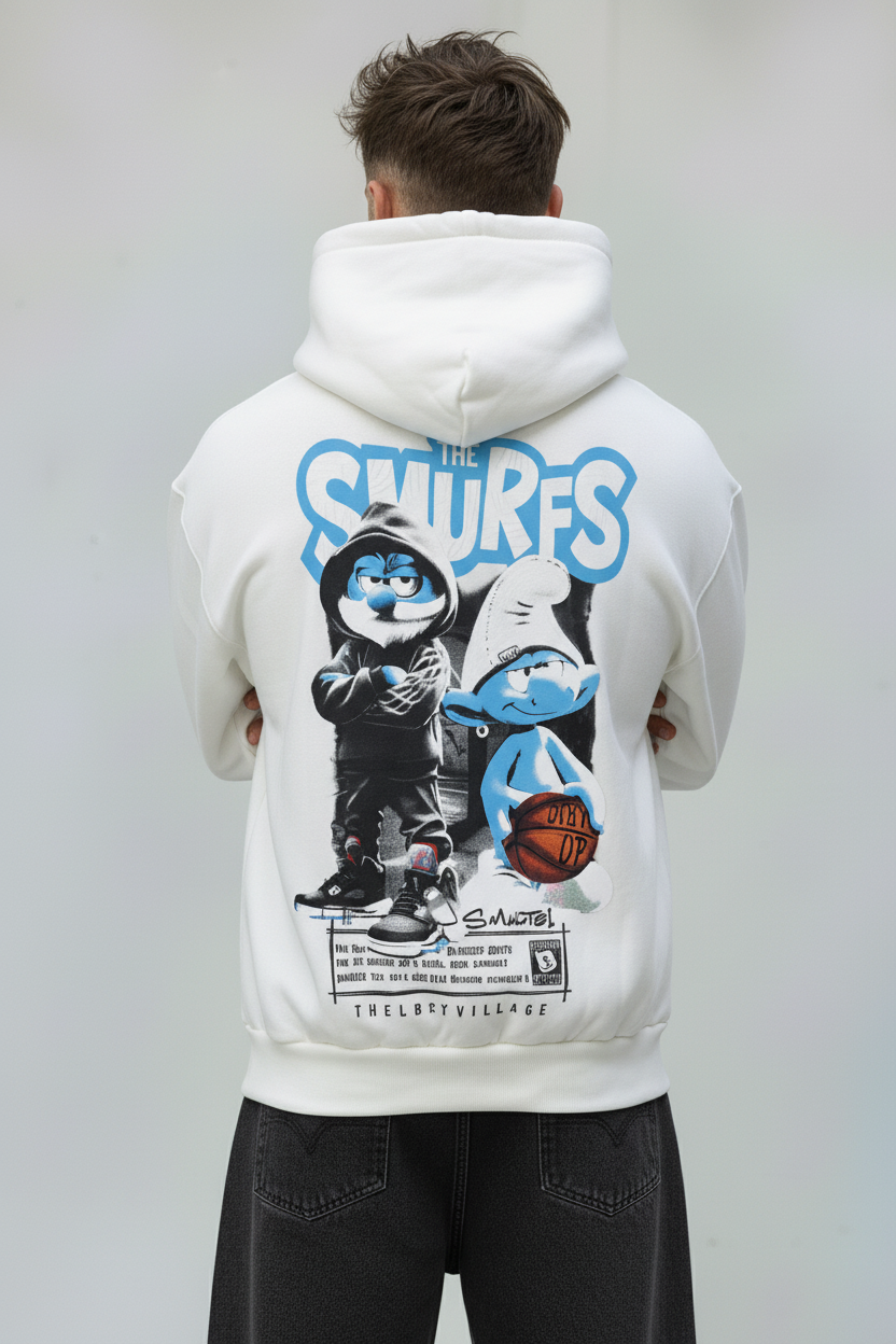 FELPA CON CAPPUCCIO SMURFS PUFFI   - B.U. - ART. W 25 / H 56