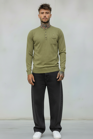 SERAFINO BOTTONI CON TASCHINO MAGLIA - BERNA - *ART. 230111200 - COL. VERDE OLIVA