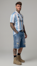 POLO MANICA CORTA AUTHENTIC SHAILEN - KAPPA - ART. 331Z4NW- COL . WHITE AZURE BLACK