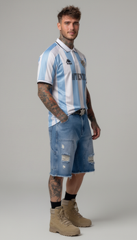 POLO MANICA CORTA AUTHENTIC SHAILEN - KAPPA - ART. 331Z4NW- COL . WHITE AZURE BLACK