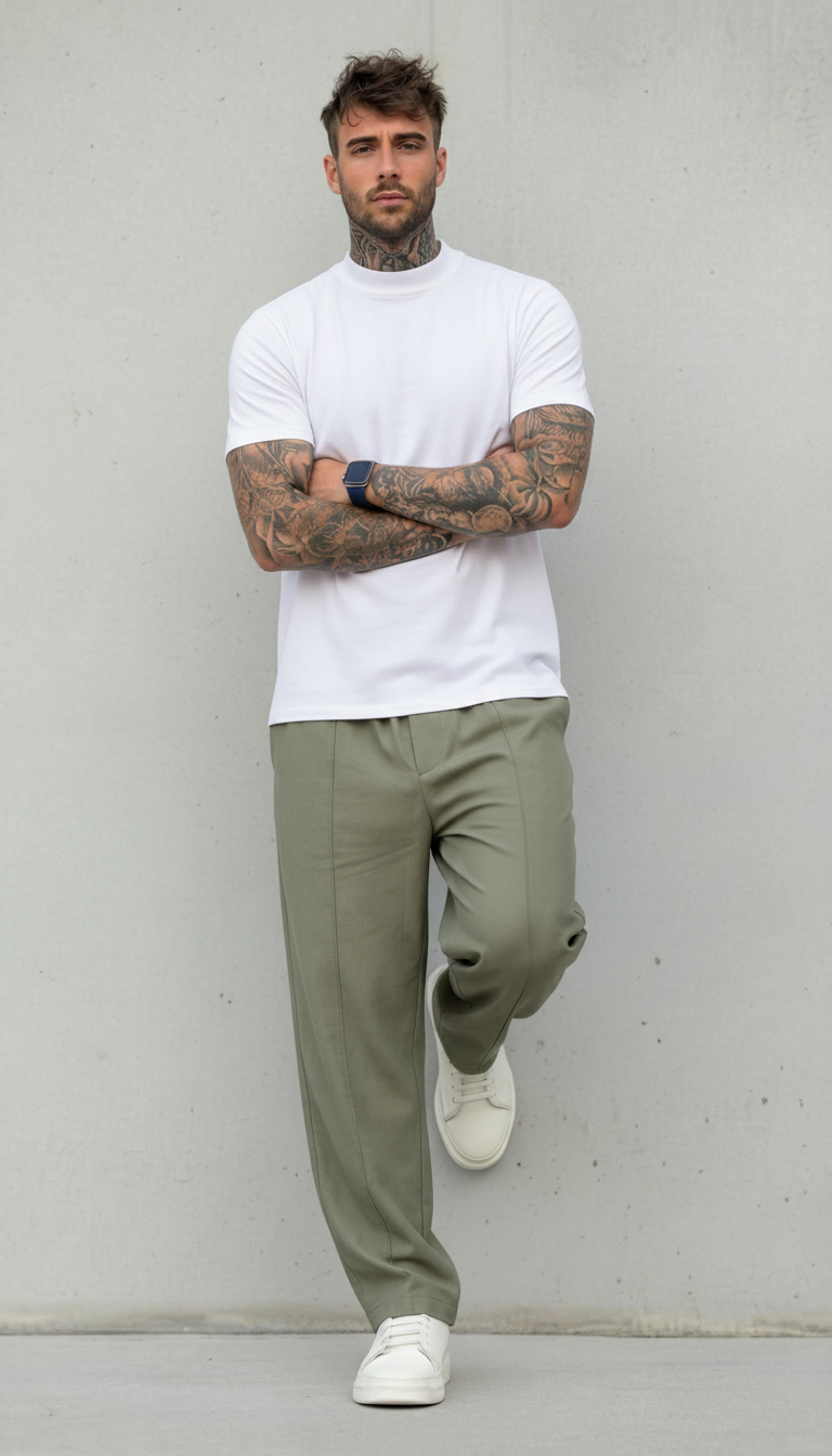 PANTALONI REGULAR -FIT CON VITA ELASTICA  E PIEGHE - IMPERIAL - ART. PE6HLCX