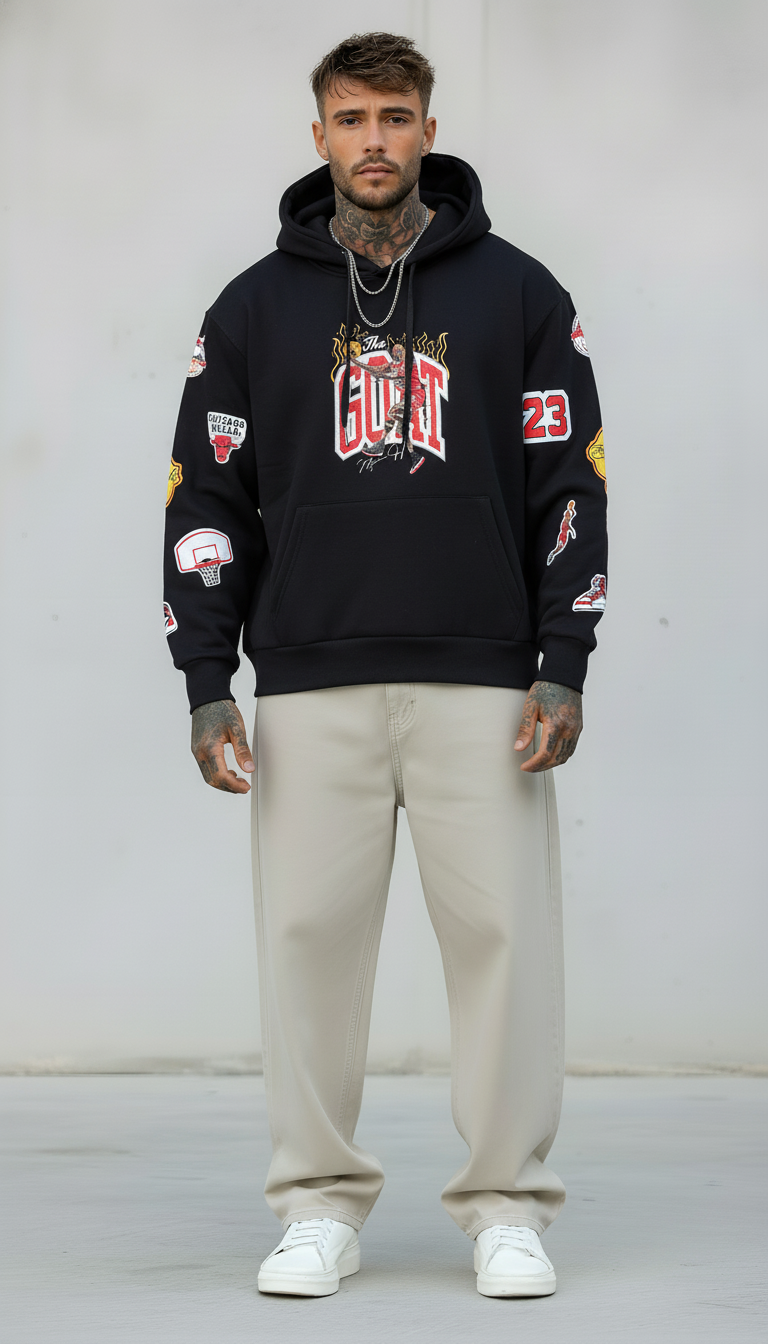 FELPA CON CAPPUCCIO JORDAN 23   - B.U. - ART. W25 / H 55