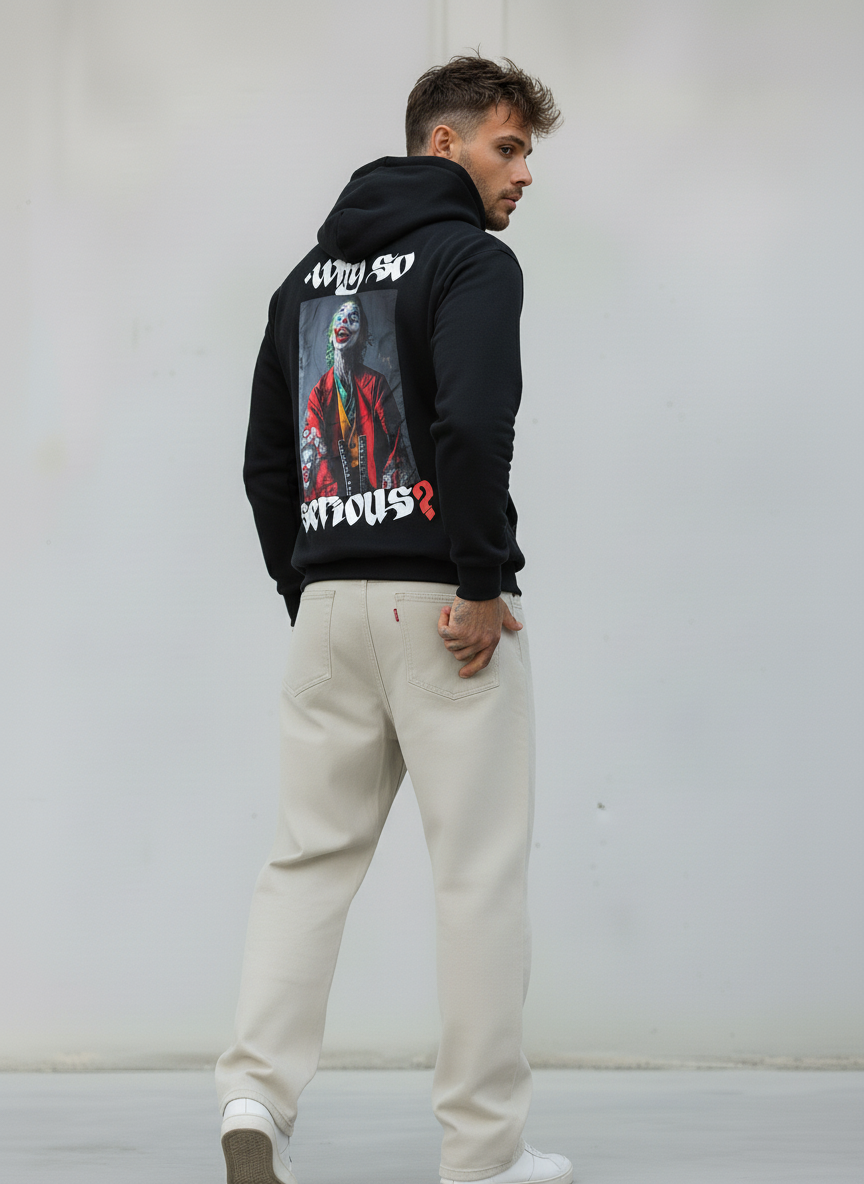 FELPA CON CAPPUCCIO JOKER - E. - ART. WHY SO SERIOUS?