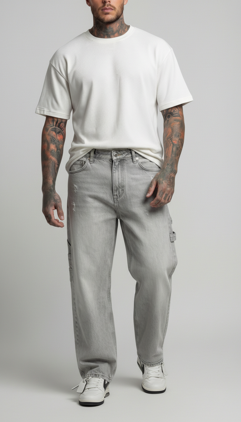 JEANS UOMO CARPENTER STRAIGHT LAVAGGIO GRIGIO  FIT  BERNA - ART. 261202 -30