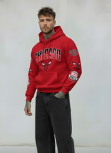 FELPA CON CAPPUCCIO CHICAGO HOODIE  - B.U. - ART. W25 / H - 24 COL. ROSSO