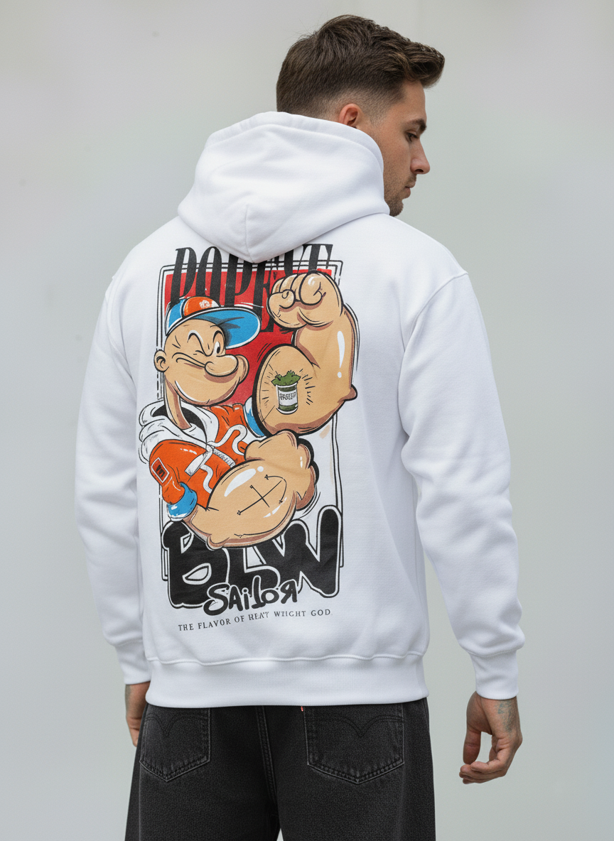 FELPA CON CAPPUCCIO POPOYE   - B.U. - ART. W25 / H 51