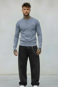 SERAFINO BOTTONI CON TASCHINO MAGLIA - BERNA - *ART. 23011120 - COL. AZZURRO JEANS / DENIM