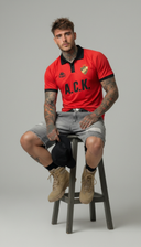 POLO MANICA CORTA AUTHENTIC SLOAN - KAPPA - ART. 331Z4PW- COL . RED CORAL BLACK