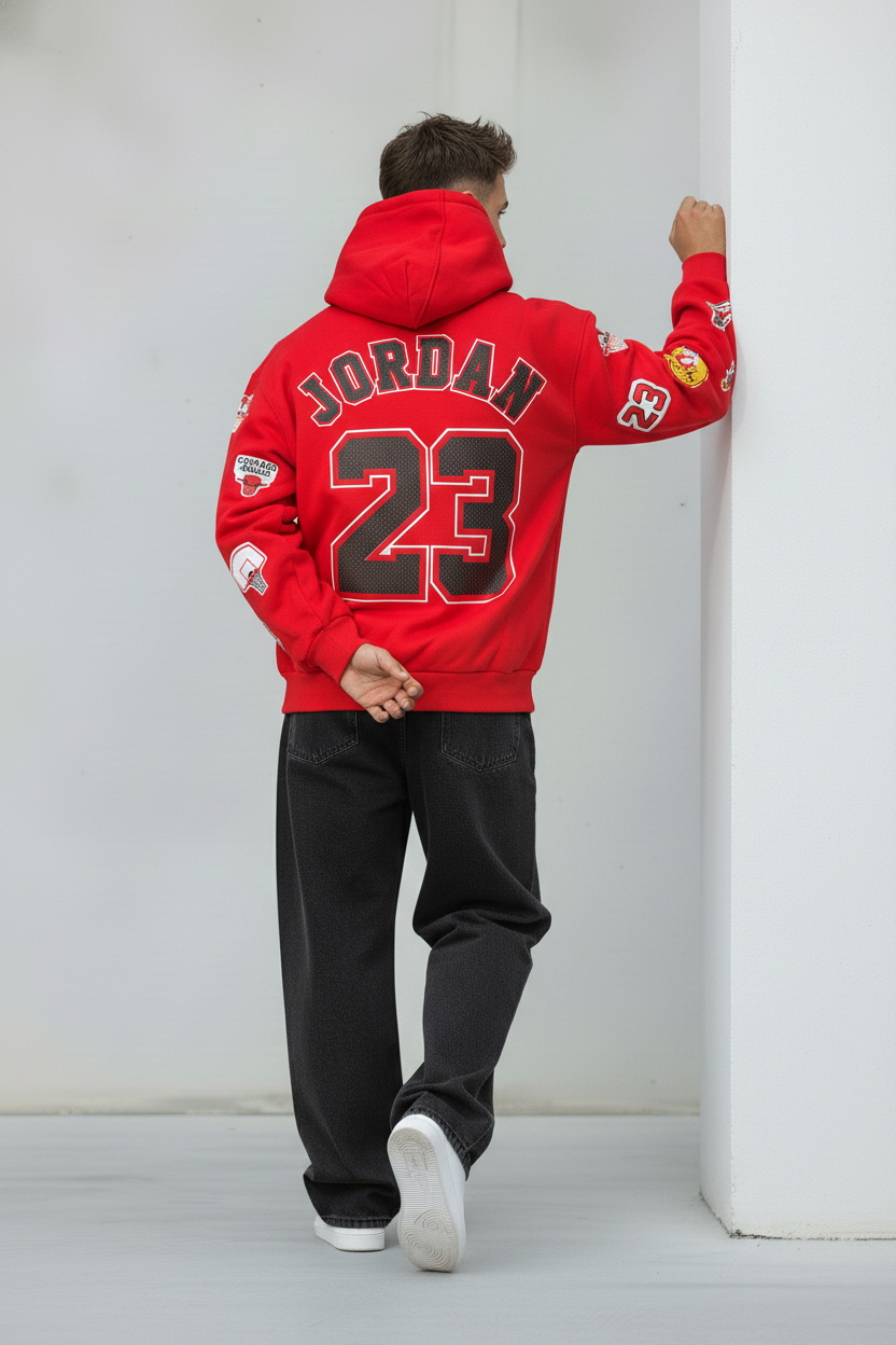 FELPA CON CAPPUCCIO JORDAN 23   - B.U. - ART. W25 / H 55