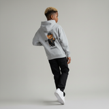 FELPA OVER BAMBINO CON CAPPUCCIO BOXY FIT OVER -  ORSO  PIU' COLORI - HAMEN