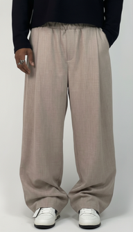 PANTALONI BAGGY-FIT CON VITA ELASTICA  E PIEGHE - IMPERIAL - ART. PE6YLBR