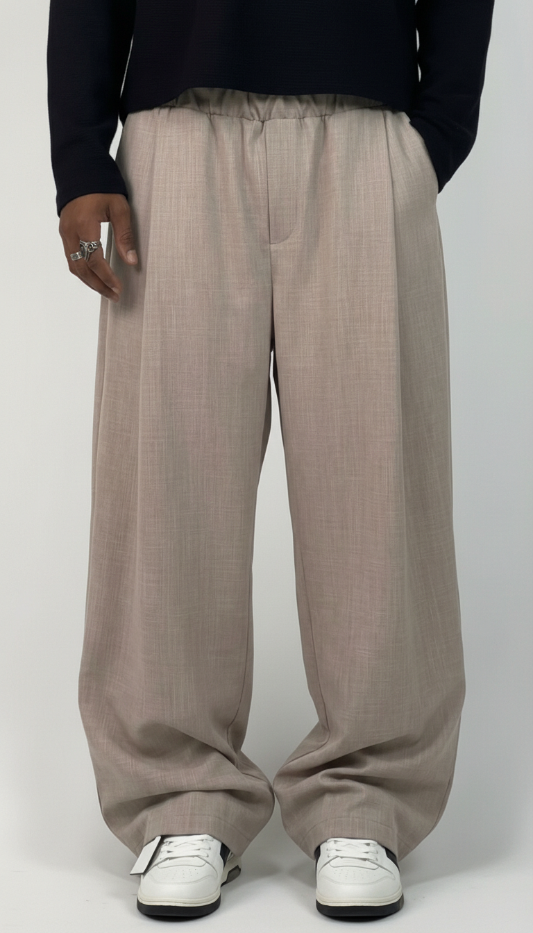 PANTALONI BAGGY-FIT CON VITA ELASTICA  E PIEGHE - IMPERIAL - ART. PE6YLBR