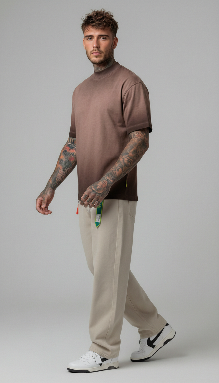 T-SHIRT UOMO  BOXY FIT EFFETTO SFUMATO PIU' COLORI  - BERNA - ART. 261241