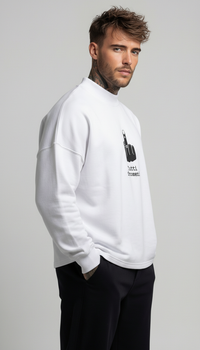 FELPA GIROCOLLO UOMO STAMPA DITO MEDIO  - BERNA - ART. 261082 - 2