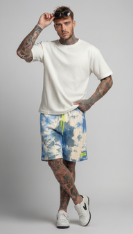 BERMUDA BAGGY TIE DYE  CELESTE    - BERNA - ART. 261064 -89