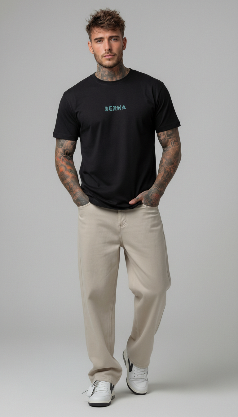 T-SHIRT NERA AQUILA AZTECA - BERNA - ART. 261078 -1