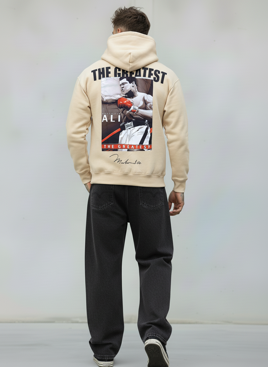 FELPA CON CAPPUCCIO MUHAMMAD ALI - E. - ART. THE GREATEST - COL. BEIGE