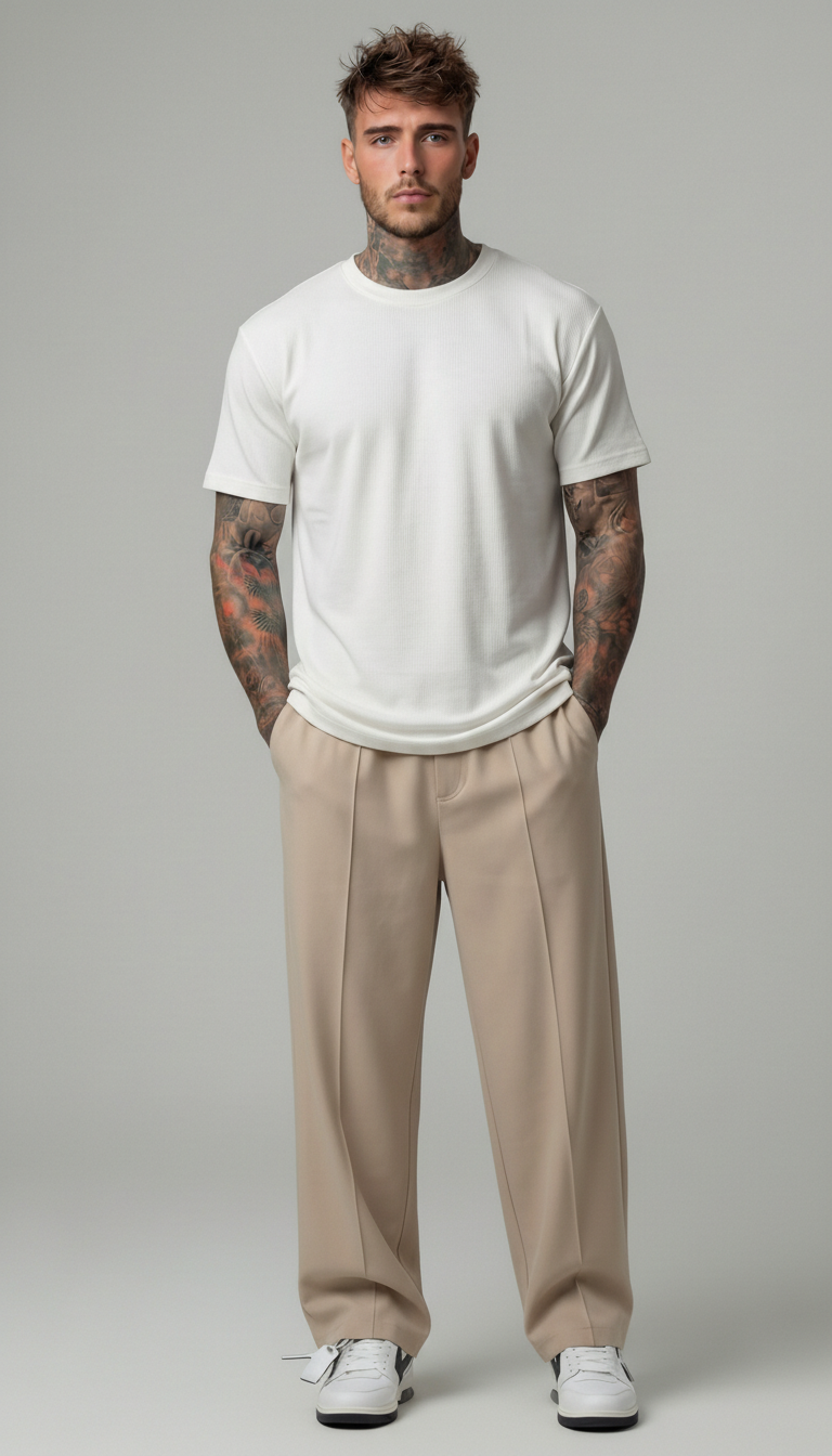 PANTALONI REGULAR -FIT CON VITA ELASTICA  E PIEGHE - IMPERIAL - ART. PE6HLCX