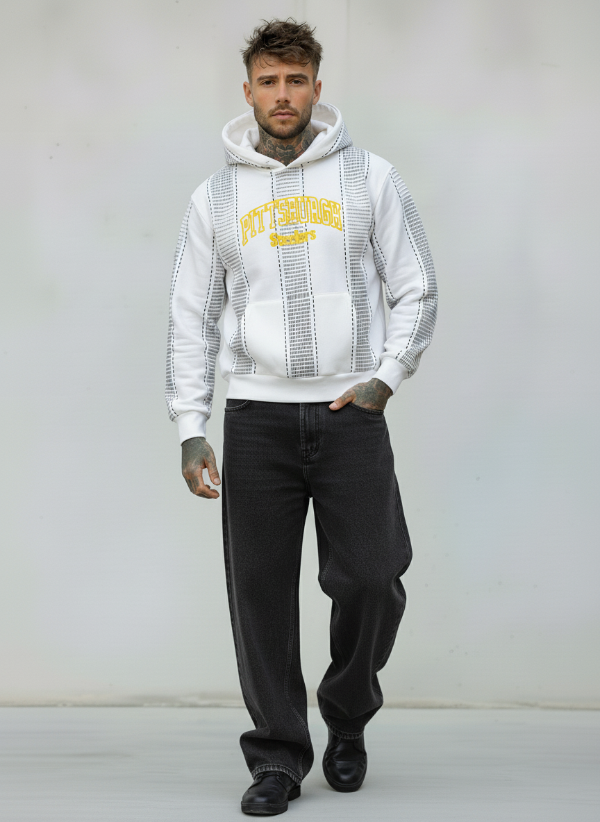 FELPA CON CAPPUCCIO PIITTSBURGH - B.U. - ART. W25 / H - 33