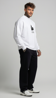 FELPA GIROCOLLO UOMO STAMPA DITO MEDIO  - BERNA - ART. 261082 - 2