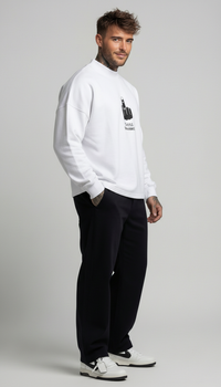 FELPA GIROCOLLO UOMO STAMPA DITO MEDIO  - BERNA - ART. 261082 - 2