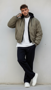 BOMBER CON CAPPUCCIO RIMOVIBILE - CATCH - ART. 24CK-024 - COL. KHAKI