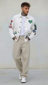 GIUBBINO GIACCA UOMO BERNA BIANCO CON PATCH - ART. 261227-30