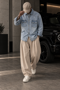 PANTALONE IMPERIAL BAGGY CON VITA ELASTICIZZATA PE8JMAY